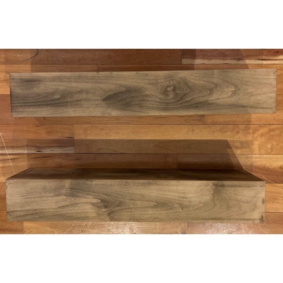 Handmade Ayansh 2 Piece Alder Floating Shelf Set of 2 by Three Posts 24" RUSTIC - Picture 1 of 4